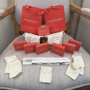 James Avery Small Orange Jewelry Gift Bag with Box, Card & pouch 23 pc bundle